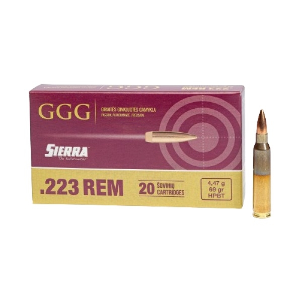 GGG, 223 Remington, HPBT, Sierra Match King, 69 gr...