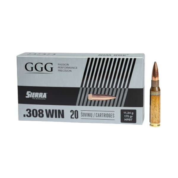 GGG, 308 WIN, FMJ, Sierra Match King, 175 grs