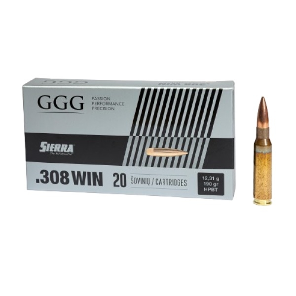 GGG, 308 WIN, FMJ, Sierra Match King, 190 grs