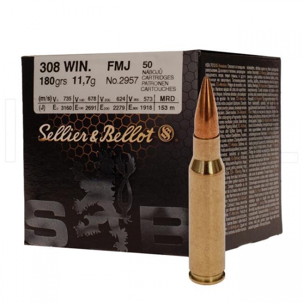 Sellier-Bellot, 308 WIN, FMJ, 180 grs