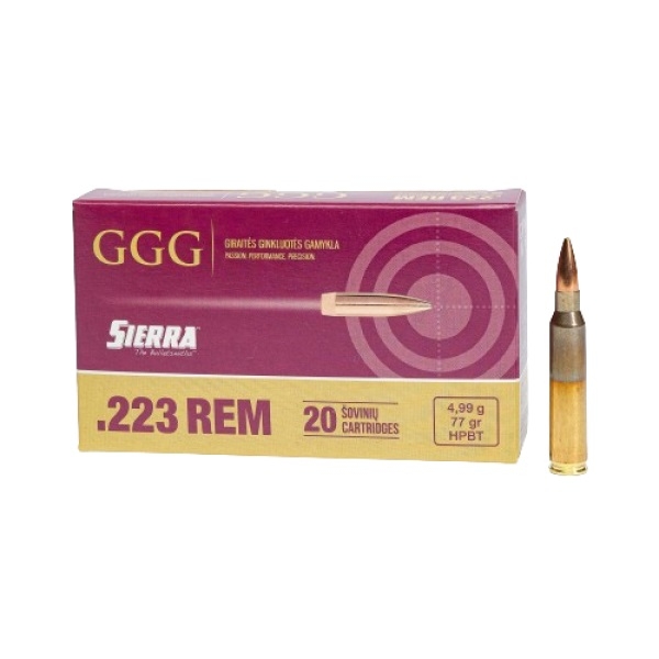 GGG, 223 Remington, HPBT, Sierra Match King, 77 gr...